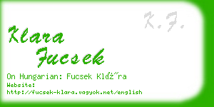 klara fucsek business card